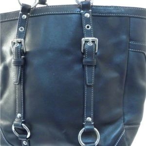 Coach Black Gallery Tote with Silver hardwear.